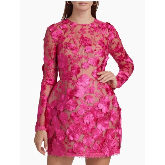 Bronx and Banco Maraya Long Sleeve Mini Dress in Fuchsia - Picture 4 of 11